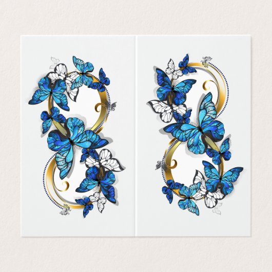 Symbol Infinity of Blue Morpho Butterflies Visitekaartje (Buitenkant ongevouwen)
