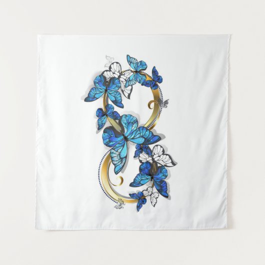 Symbol Infinity of Blue Morpho Butterflies Wandkleed (Voorkant (horizontaal))