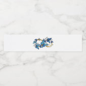 Symbol Infinity of Blue Morpho Butterflies Waterfles Etiket (Enkel label)