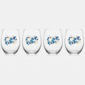 Symbol Infinity of Blue Morpho Butterflies Wijnglas Zonder Voet (Achterkant)