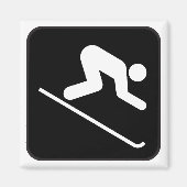 Symbol Magnet met downhill Skiing (Voorkant)