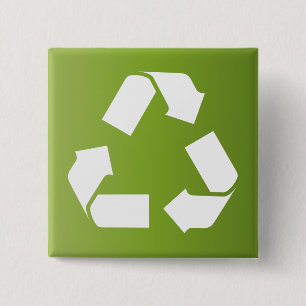 SYMBOL recyclen Vierkante Button 5,1 Cm