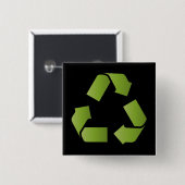 SYMBOL recyclen Vierkante Button 5,1 Cm (Voorkant /achterkant)