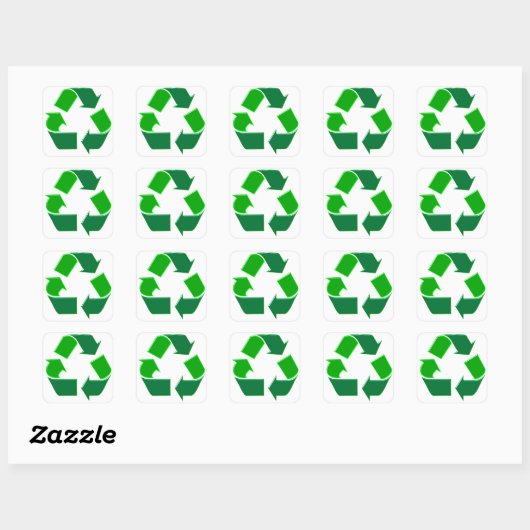 Symbol recycling vierkante sticker (Vel)