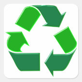 Symbol recycling vierkante sticker (Voorkant)
