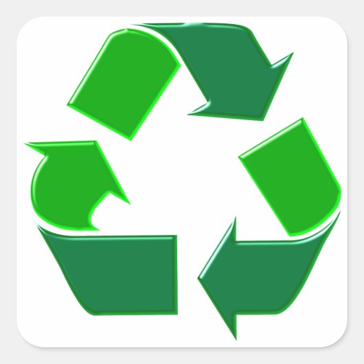 Symbol recycling vierkante sticker (Voorkant)