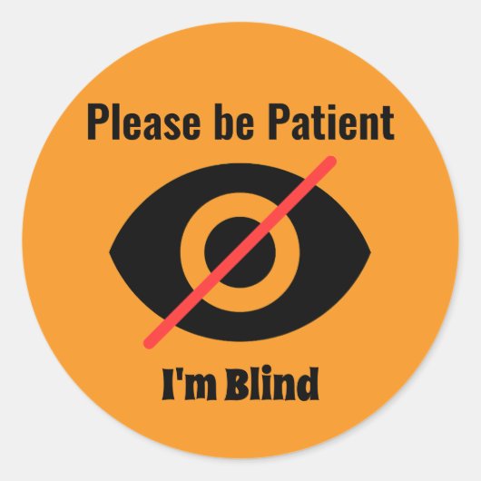 Symbolblinde Button Ronde Sticker (Voorkant)