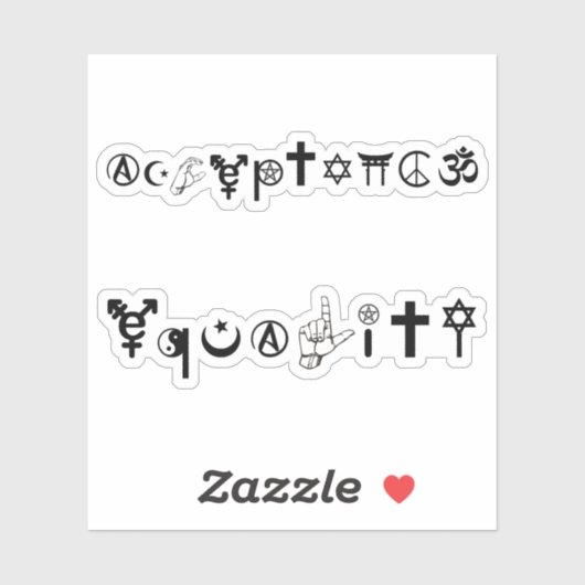 Symbolen 1 voor acceptatie sticker (Vel)