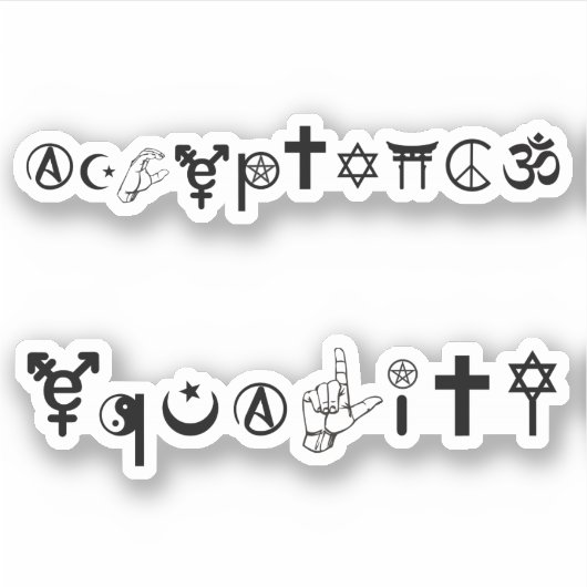Symbolen 1 voor acceptatie sticker (Voorkant)