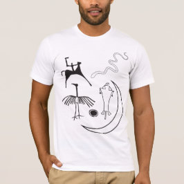 Symbolen en dierlijk petroglyphs T-shirt
