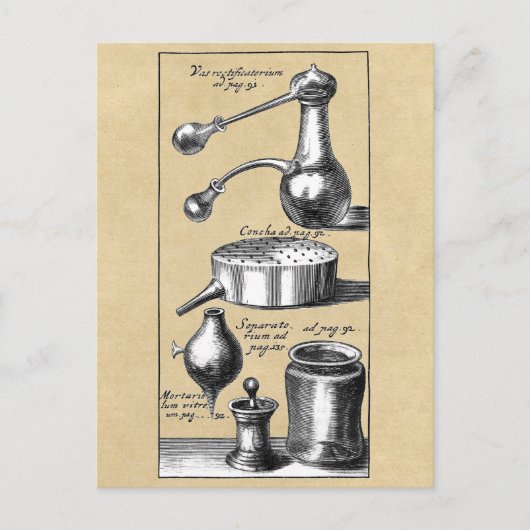 Symbolen en gereedschappen van alchemisten briefkaart (Voorkant)