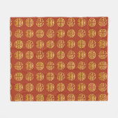 Symbolen Fu Lu Shou: Sterf, Welvaart, Langdurighei Fleece Deken (Voorkant (Horizontaal))