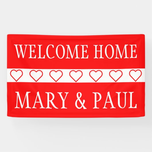 Symbolen - HEARTS RED + uw ideeën Spandoek (Horizontaal)