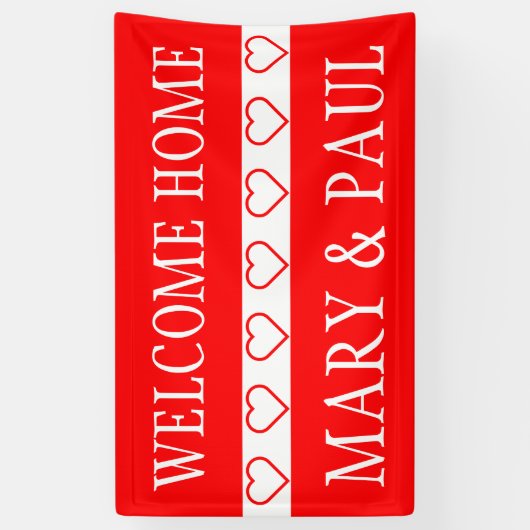 Symbolen - HEARTS RED + uw ideeën Spandoek (Verticaal)