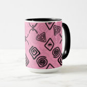 Symbolen op roze. mok (Voorkant rechts)
