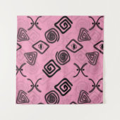Symbolen op roze. wandkleed (Voorkant (horizontaal))