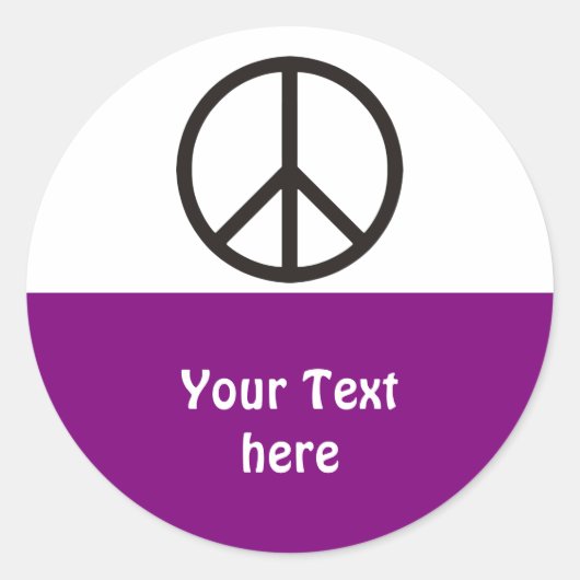 Symbolen - PEACE + jouw tekst en ideeën Ronde Sticker (Voorkant)