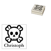 Symbolen/pictogrammen - SKULL & BOTTEN + naam Rubberstempel (Gestempeld)