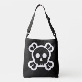 Symbolen/pictogrammen - SKULL en BOTTEN + ideeën Crossbody Tas (Achterkant)