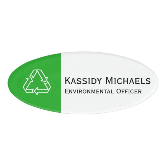 Symbolen - RECYCLING + jouw tekst en ideeën Naambadge (Voorkant)