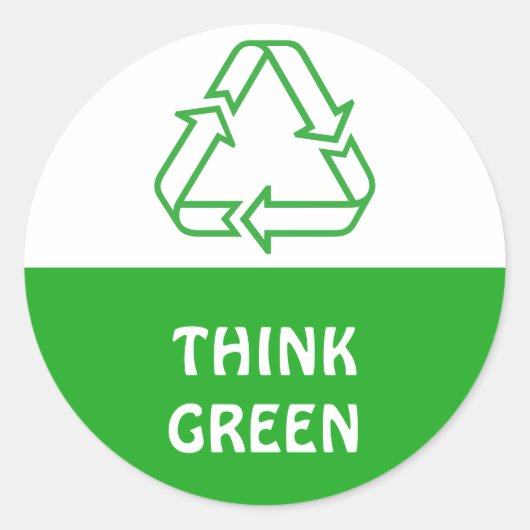 Symbolen - RECYCLING TRIANGLE + uw ideeën Ronde Sticker (Voorkant)