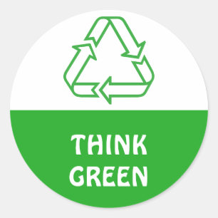 Symbolen - RECYCLING TRIANGLE + uw ideeën Ronde Sticker