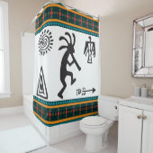 Symbolen Silhouette Simple Kokopelli Shower Curtai Douchegordijn (In situ)