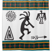 Symbolen Silhouette Simple Kokopelli Shower Curtai Douchegordijn (Voorkant)