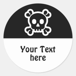 Symbolen - SKULL & BOTTEN + uw ideeën Ronde Sticker