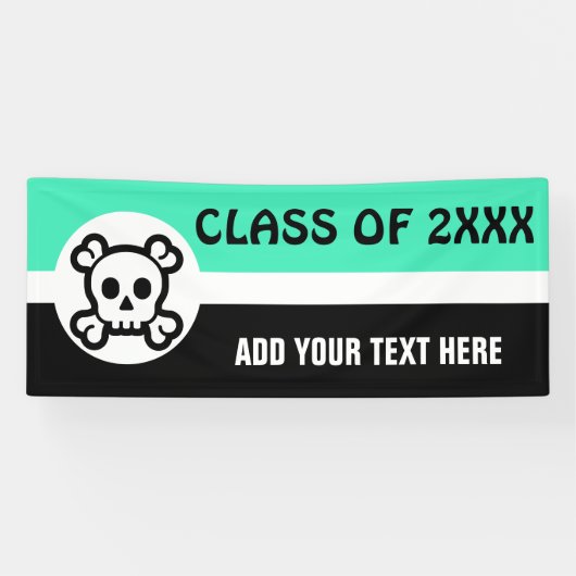 Symbolen - SKULL & BOTTEN + uw ideeën Spandoek (Horizontaal)