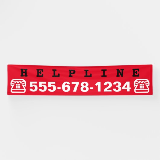 Symbolen - TELEFOON + uw ideeën Spandoek (Horizontaal)