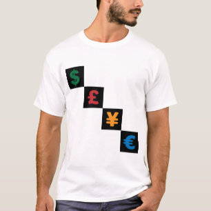 Symbolen valuta - dollarpond yen euro t-shirt