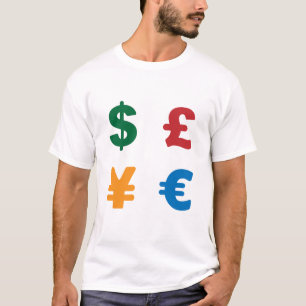 Symbolen valuta - dollarpond yen euro t-shirt