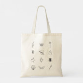 Symbolen van 12 goden en goddessen van de Griekse  Tote Bag (Achterkant)