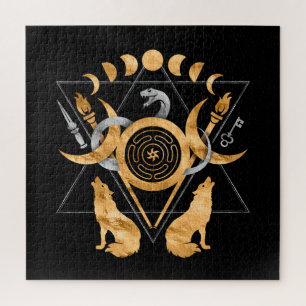 Symbolen van acetaat legpuzzel