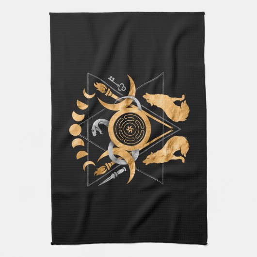 Symbolen van acetaat theedoek (Verticaal)