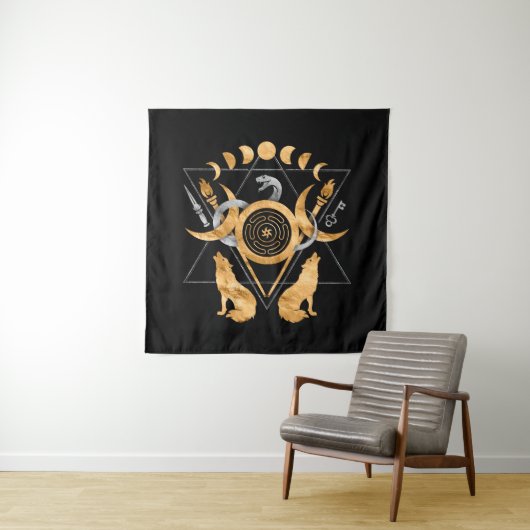 Symbolen van acetaat wandkleed (In situ)