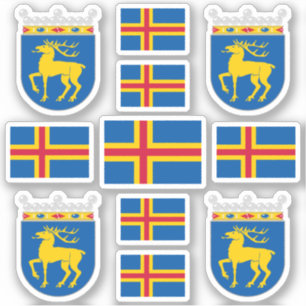 Symbolen van Åland/wapenschild en vlag Sticker