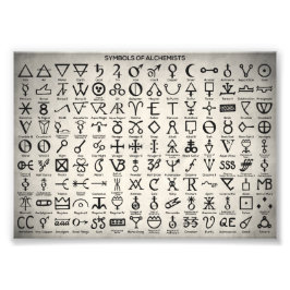 Symbolen van alchemisten foto afdruk