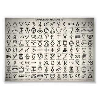 Symbolen van alchemisten foto afdruk