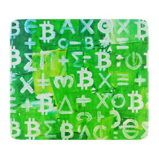 Symbolen van Bitcoin (helder groene winst - 6) Snijplank (Voorkant)
