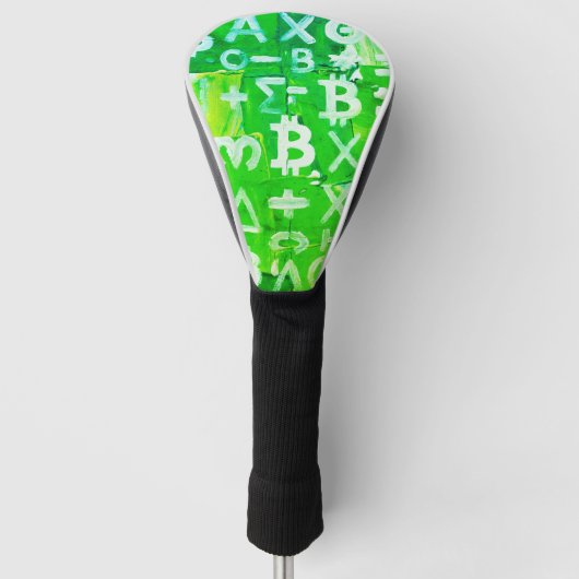 Symbolen van Bitcoin (Helder Winst Groen - 6) Golfheadcover (Voorkant)