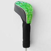 Symbolen van Bitcoin (Helder Winst Groen - 7) Golfheadcover (Schuin)