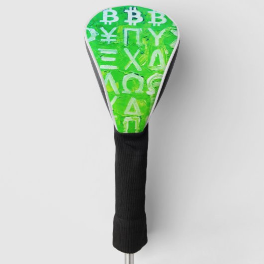 Symbolen van Bitcoin (Helder Winst Groen - 7) Golfheadcover (Voorkant)
