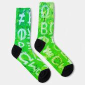 Symbolen van Bitcoin (Helder Winst Groen - 7) Sokken (Rechts)