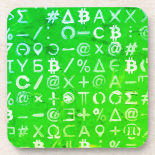 Symbolen van Bitcoin (Helder Winst Groen - 8) Bier Onderzetter