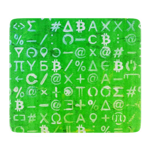 Symbolen van Bitcoin (Helder Winst Groen - 8) Snijplank (Voorkant)