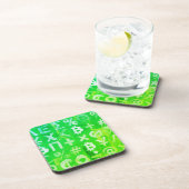 Symbolen van Bitcoin (Heldere winstgroen - 2) Bier Onderzetter (Rechterzijde)