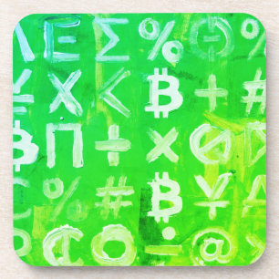 Symbolen van Bitcoin (Heldere winstgroen - 2) Bier Onderzetter