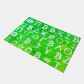 Symbolen van Bitcoin (Hoge Winst Groen - 1) Deurmat (Schuin)